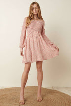 DITSY FLOWER SMOCKING DETAIL MINI DRESS