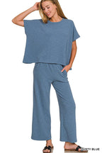 Cotton Slub Top And Pants Set
