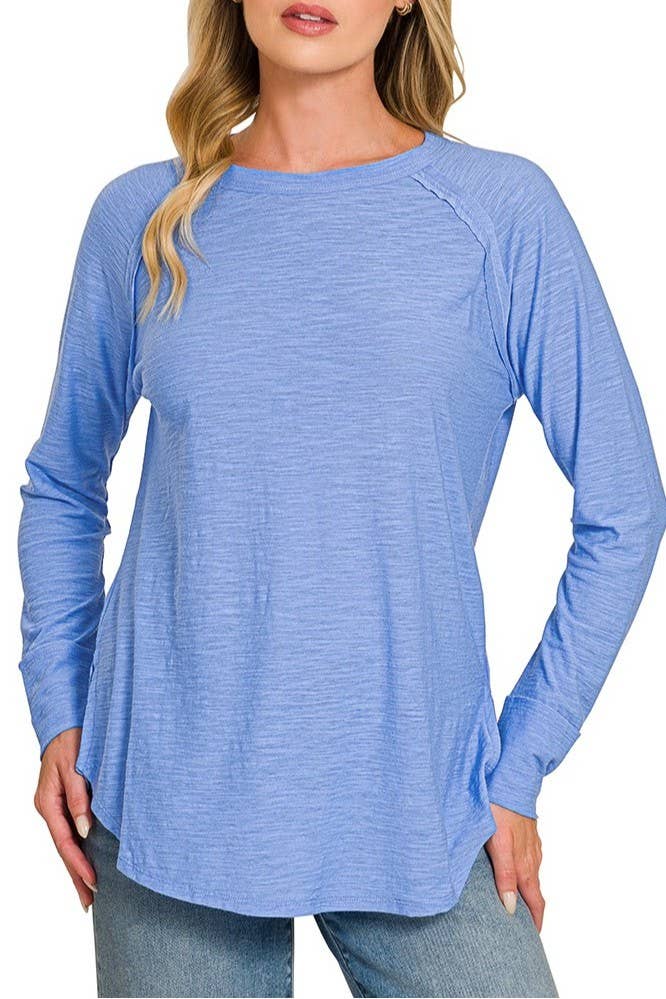 Cotton Slub Jersey Long Sleeve Tee Shirts