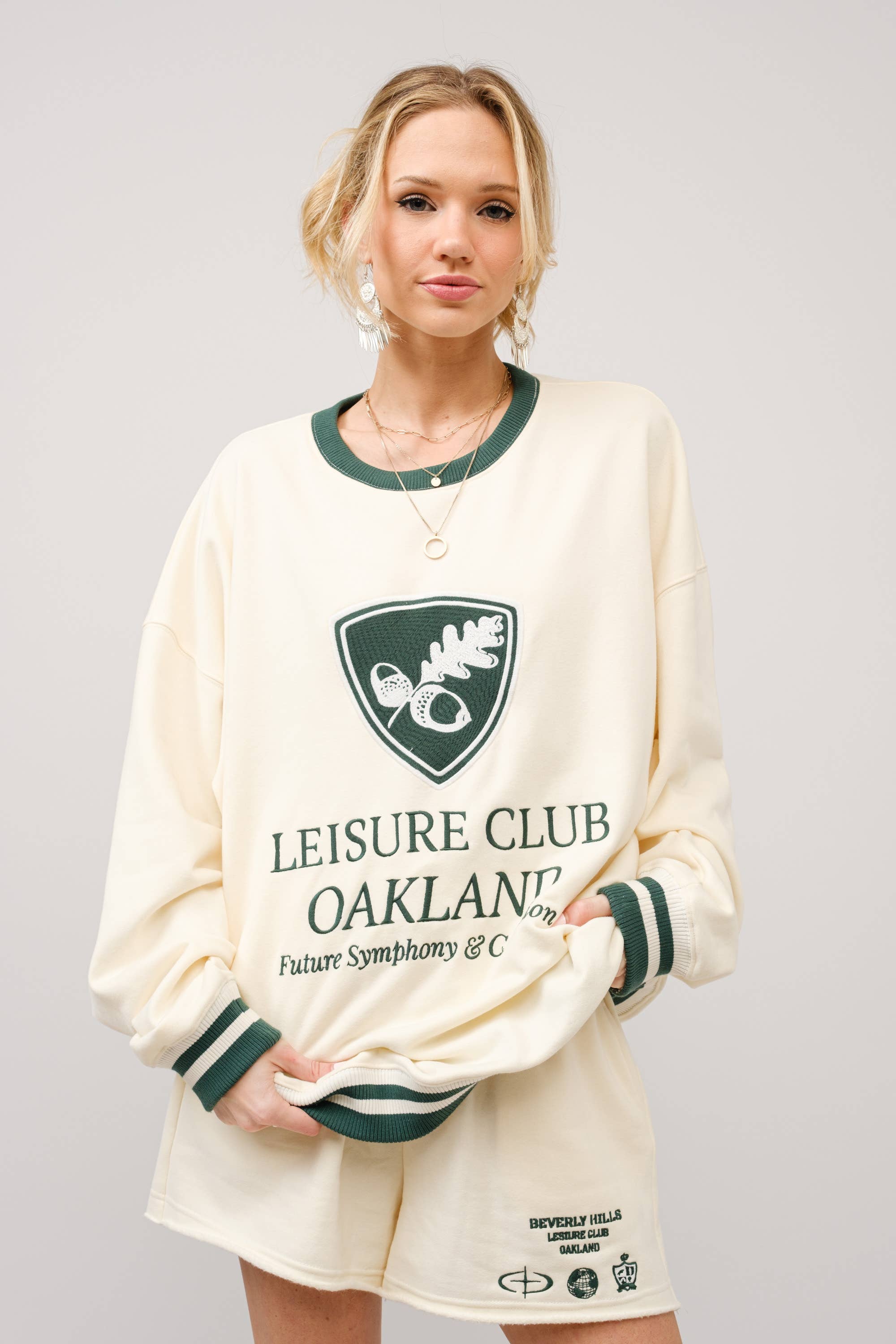 36555T - Stripe Ribbed Oakland Leisure Club Sweatshirt