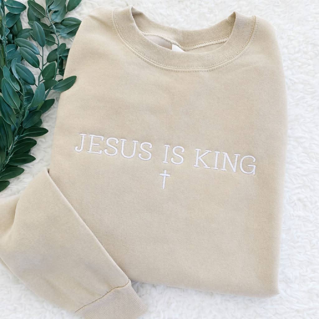 Embroidered Jesus is King Christian Shirt