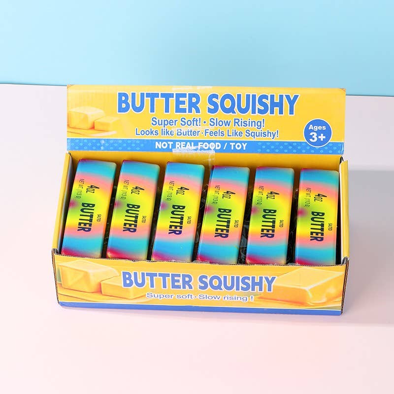 Pressure Squishy Toy Rainbow Butter 12-pc Set | 40BTS424