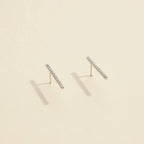 Bar Rhinestones Gold Dip Stud Earrings | Sleek Bar Rhinestone Gold-Dipped Stud Earrings