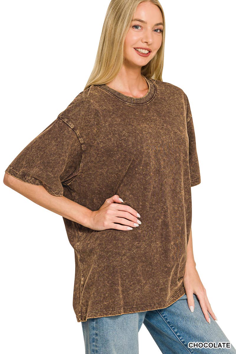 Washed Short Sleeve Top