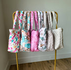 Western Print Everyday Carryall Tote Bag - Fabric Quilted 