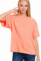 `Vintage Wash Oversize Cotton Tee