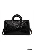 Crocodile Pattern Circular Handle Tote Bag