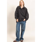 Mineral Wash Snap Collar Pullover