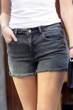 Frayed Hem Denim Shorts