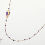 Football Charm Accent Dainty Beaded Game Day Chain Necklace
