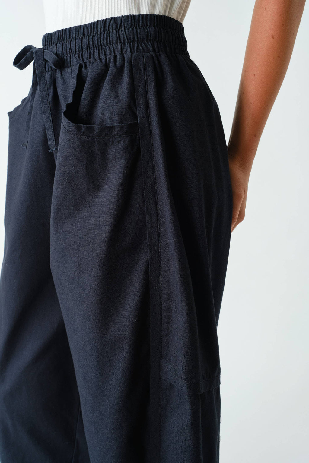 Ember Cotton Barrel-Leg Utility Pants