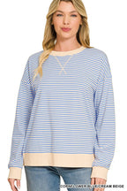 Striped Rib Banded Pullover