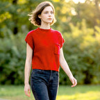 Mock Neck Short Sleeve Crop Sweater