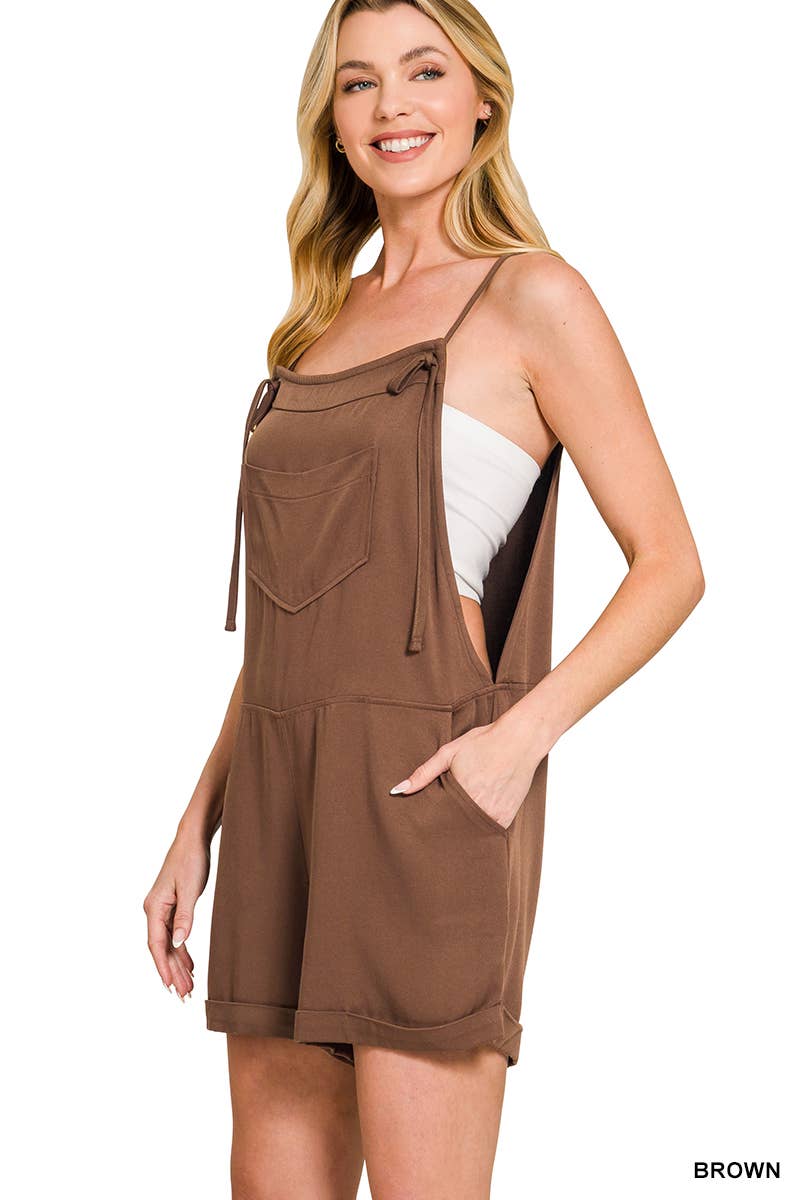 Knot Strap Romper w/ pockets - Zenana