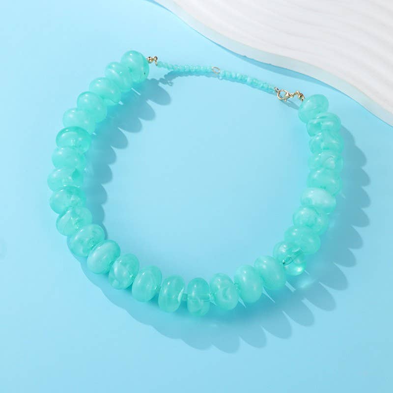 Chunky Beaded Natural Swirl Statement Necklace | 40NK9741