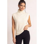 Sleeveless High Neck Knit Top