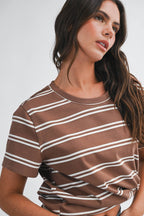 8510HN Striped Boxy Short Sleeve Tee