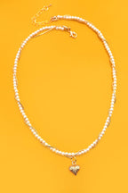 Twisted Pearl & Gold Heart Necklace | 40NK9717