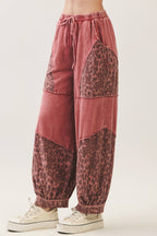 Mineral Washed Cheetah Leopard Balloon Lounge pants HP6948