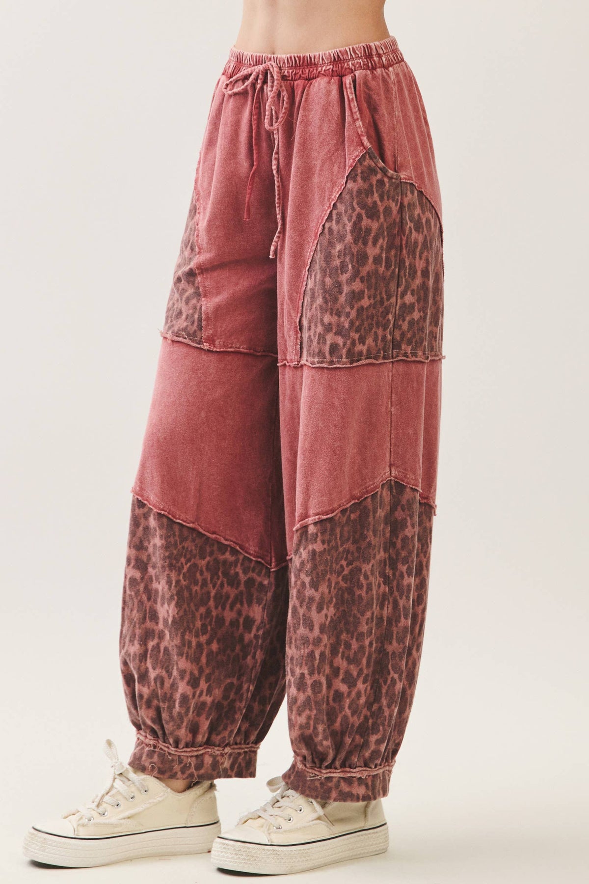 Mineral Washed Cheetah Leopard Balloon Lounge pants HP6948