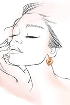 ROSE CERAMIC PORCELAIN BOW DROP EARRINGS | 80E6410
