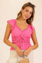 Ruffle Waist Tie Blouse 2