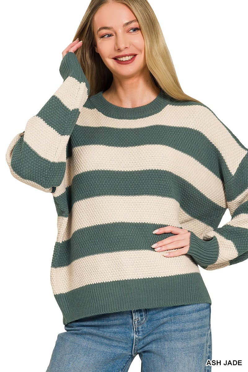 Striped Drop Shoulder Sweater