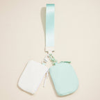 Fabric Dual Pouch Wristlet Wallet | Keychain Holder