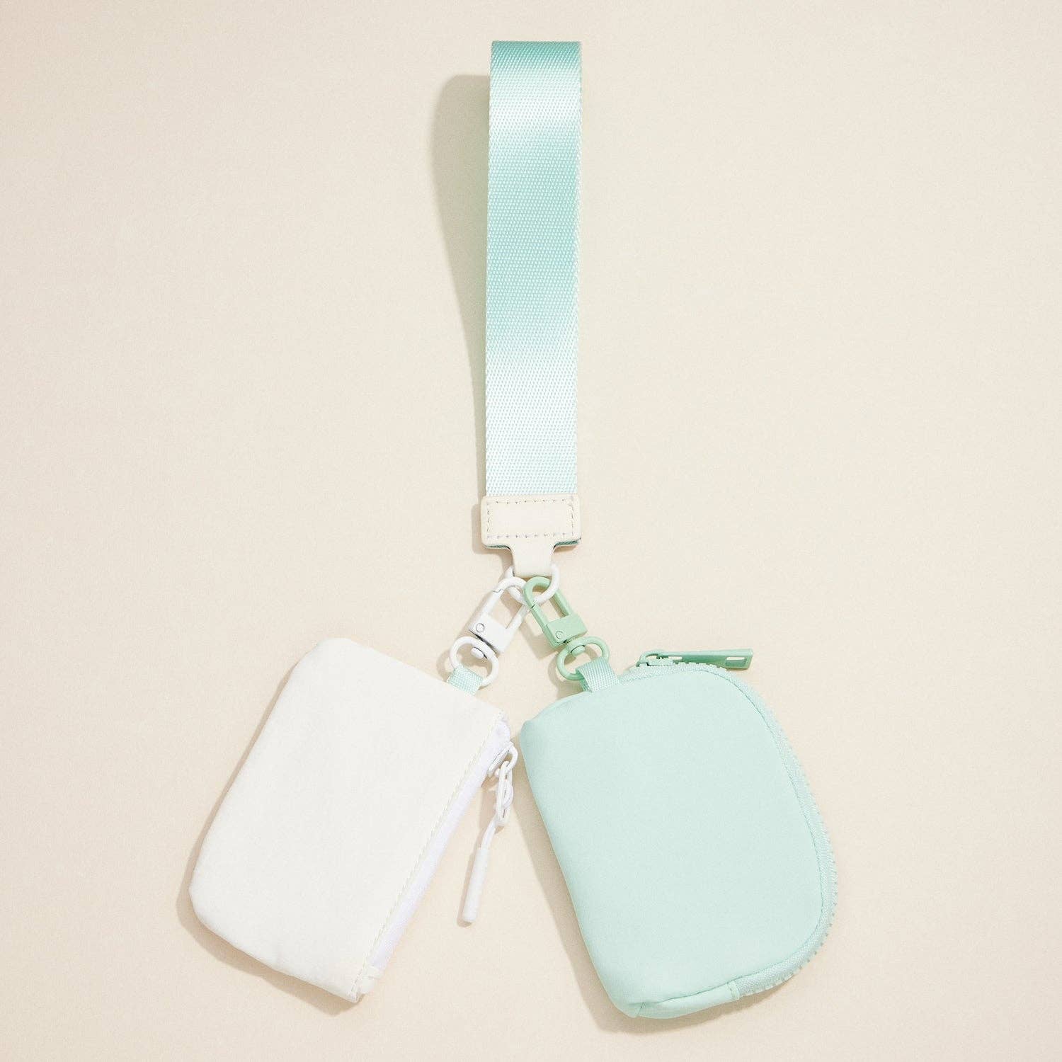 Fabric Dual Pouch Wristlet Wallet | Keychain Holder