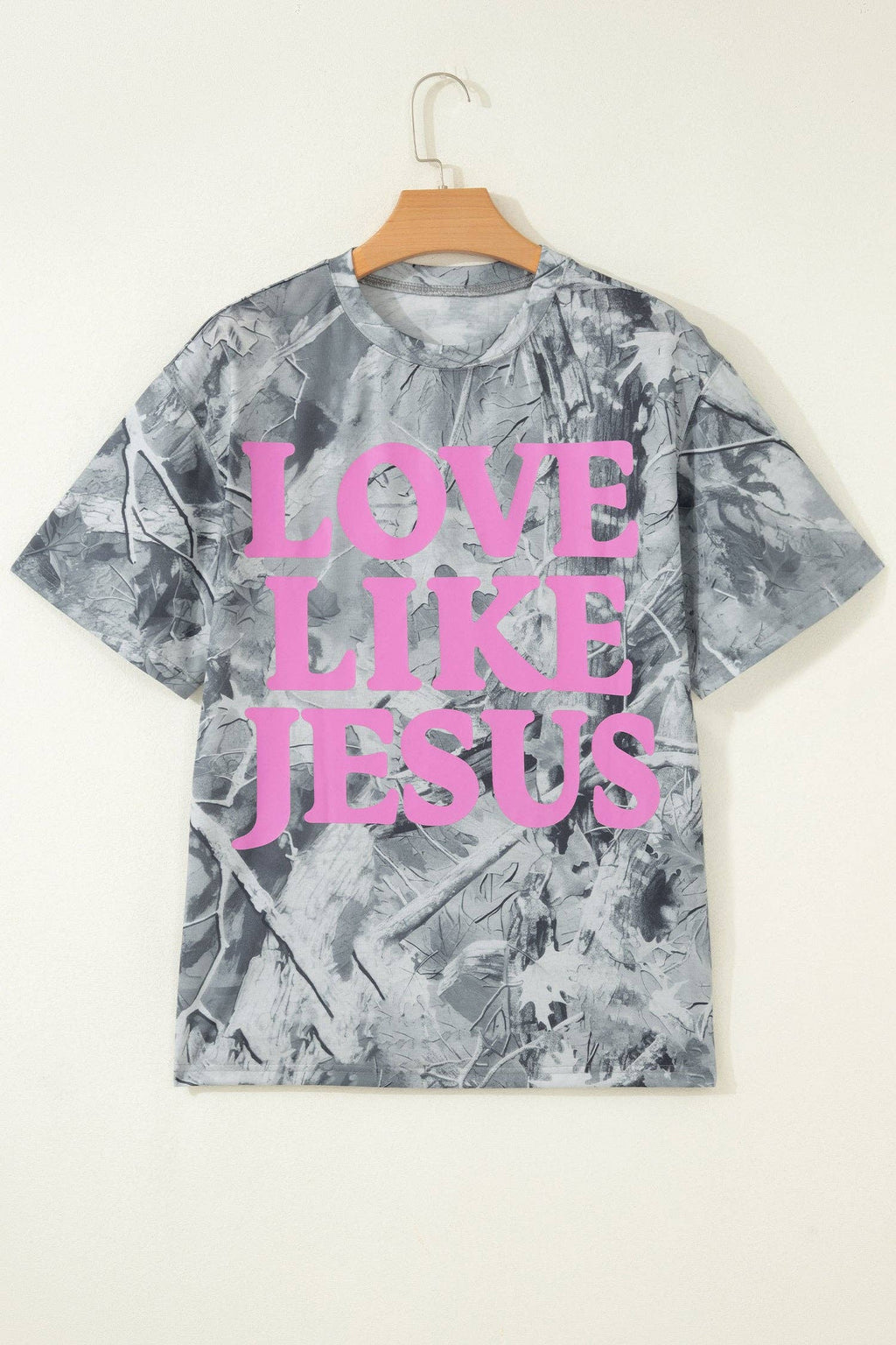 PRETTY BASH Love Like Jesus Camo Woodland Tee