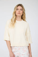 EXPOSED SEAM DROP SHOULDER SHORT SLEEVE PULLOVER