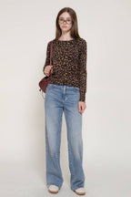 Long Sleeve Leopard Print Sweater Cardigan