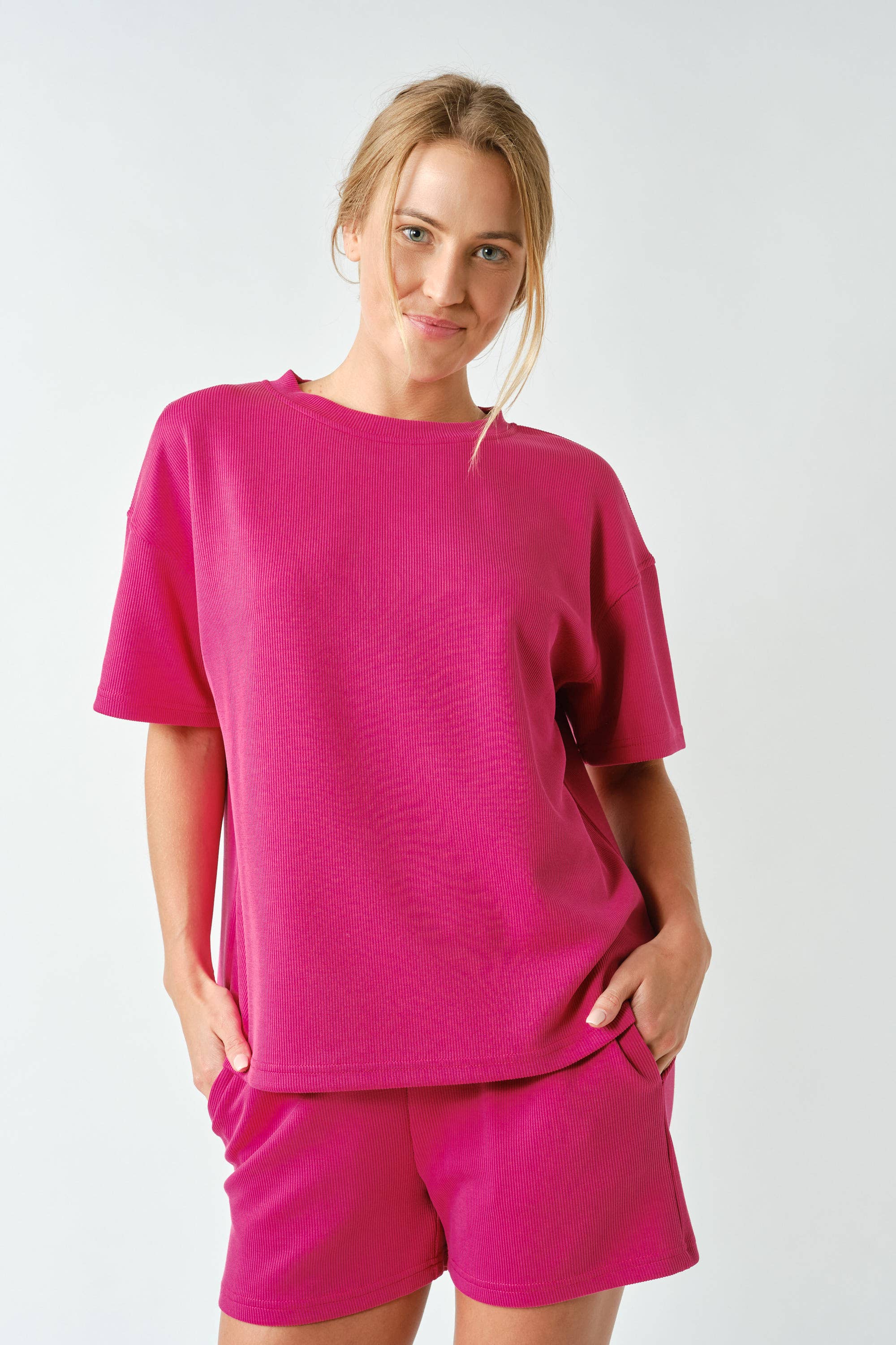 Luxe Sand Wash Rib Classic Tee Set