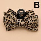 Leopard Print Bow Hair Claw Clips | 40H1215