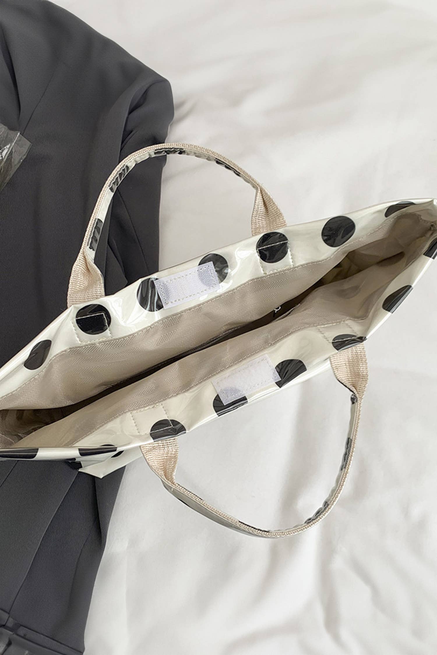 LAS Polka Dot Durable Waterproof PVC Tote Bag