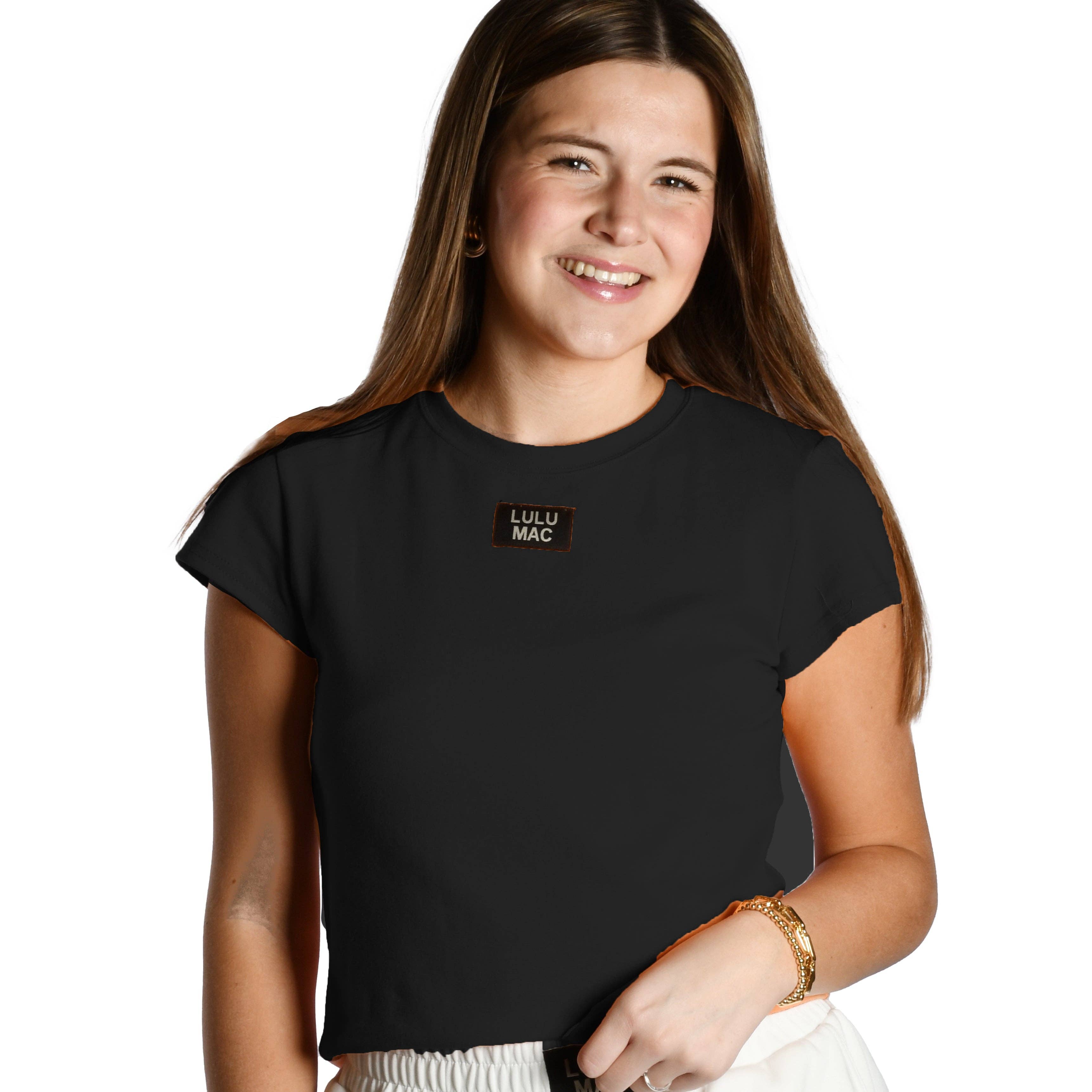 LM-TP1000- BABY DOLL TOP SS-BLACK