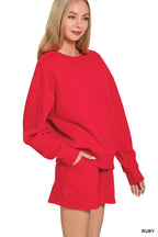 Fleece Sweatshirts & Shorts Set
