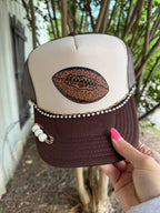 Leopard Football Tan & Brown Trucker Hat