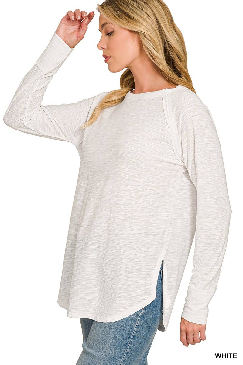 Cotton Slub Jersey Long Sleeve Tee Shirts