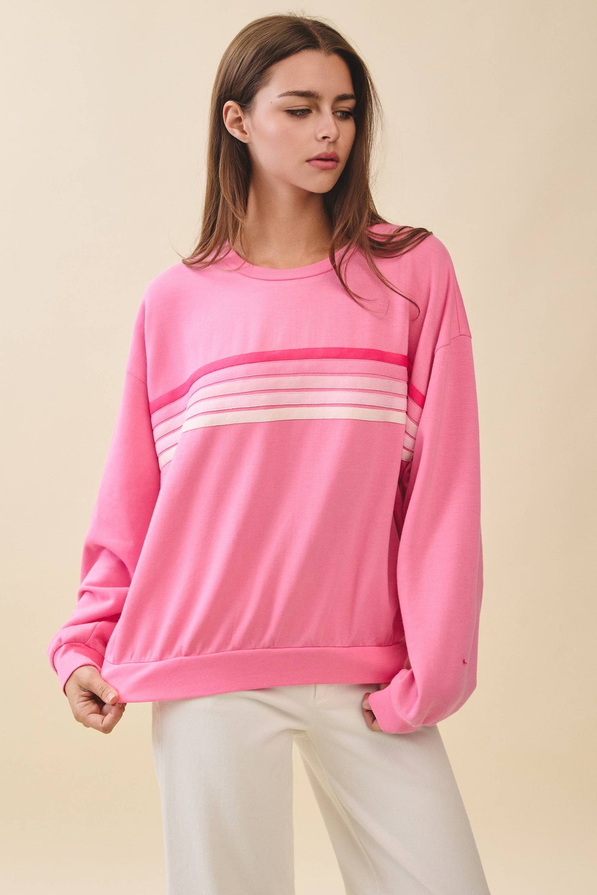 9150GK Retro Ombre Stripe Graphic Sweatshirt