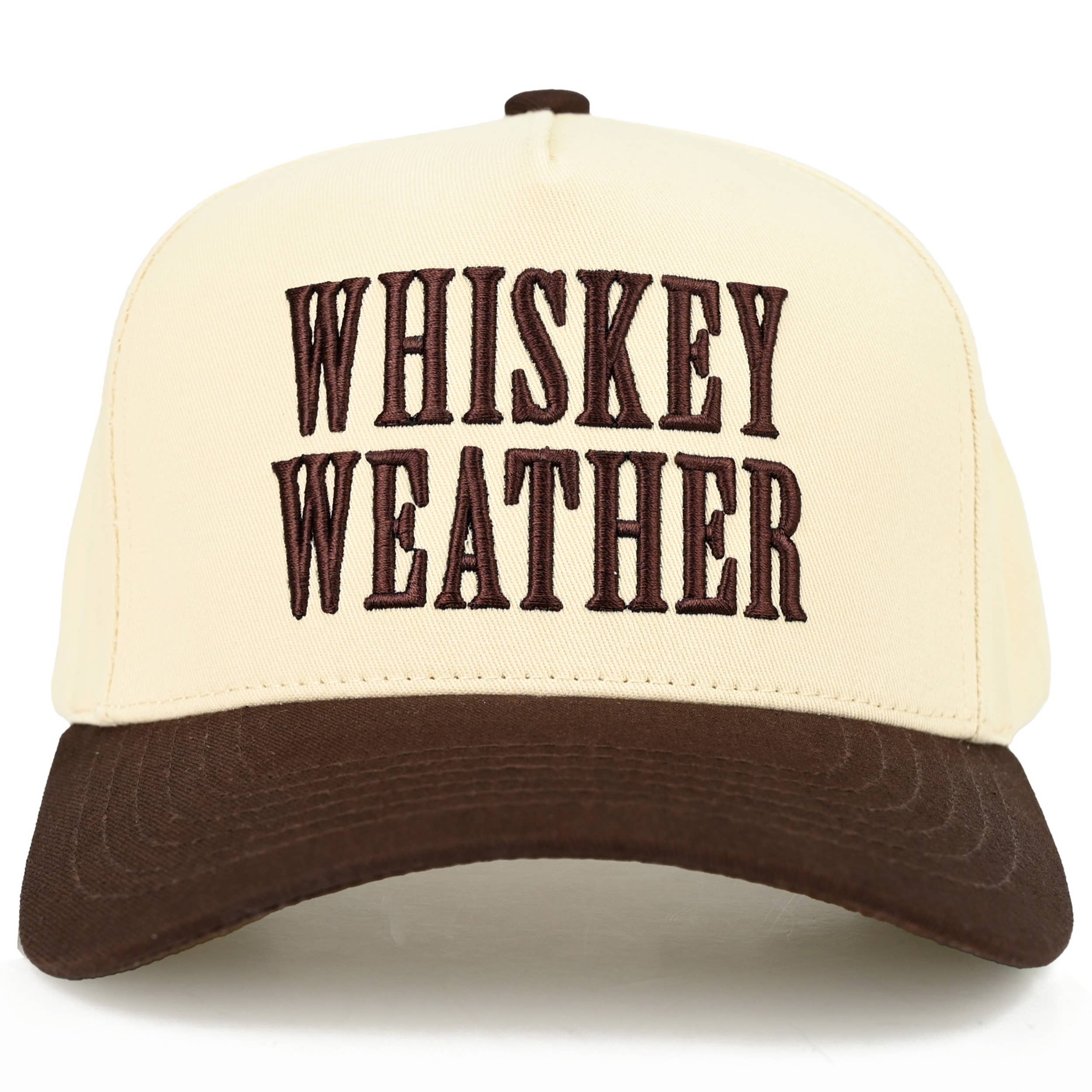 C.C WHISKEY WEATHER Embroidered Letter Two Tone Trucker Hat