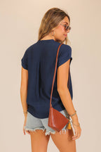 Textured Gauze Button-Front Blouse