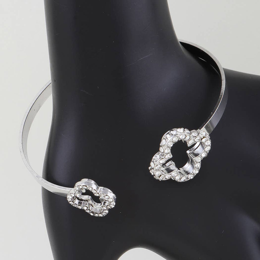 Bejeweled Open Clover Bracelet