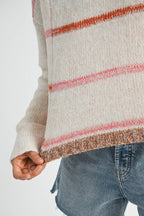 379BK Mona Knit Stripe Pullover Sweater