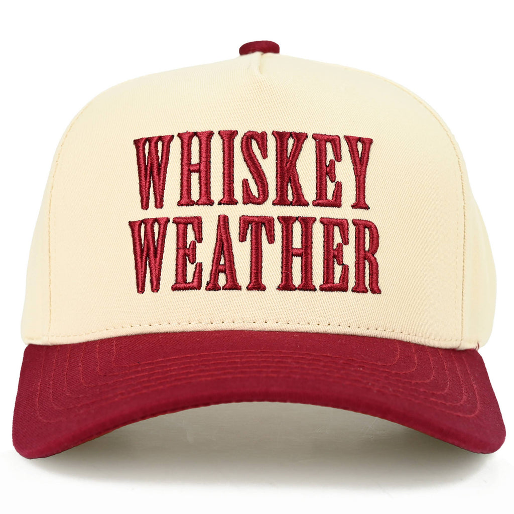 C.C WHISKEY WEATHER Embroidered Letter Two Tone Trucker Hat