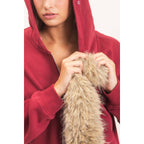 Detachable Fur Zip Up Hoodie