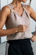 LAS Metal Star Detail V Neck Tank Top (S-XL)