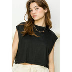 Crew Neck Cropped Top