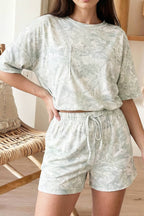 Camo Print Top Pants Two Piece Set (S-XL)