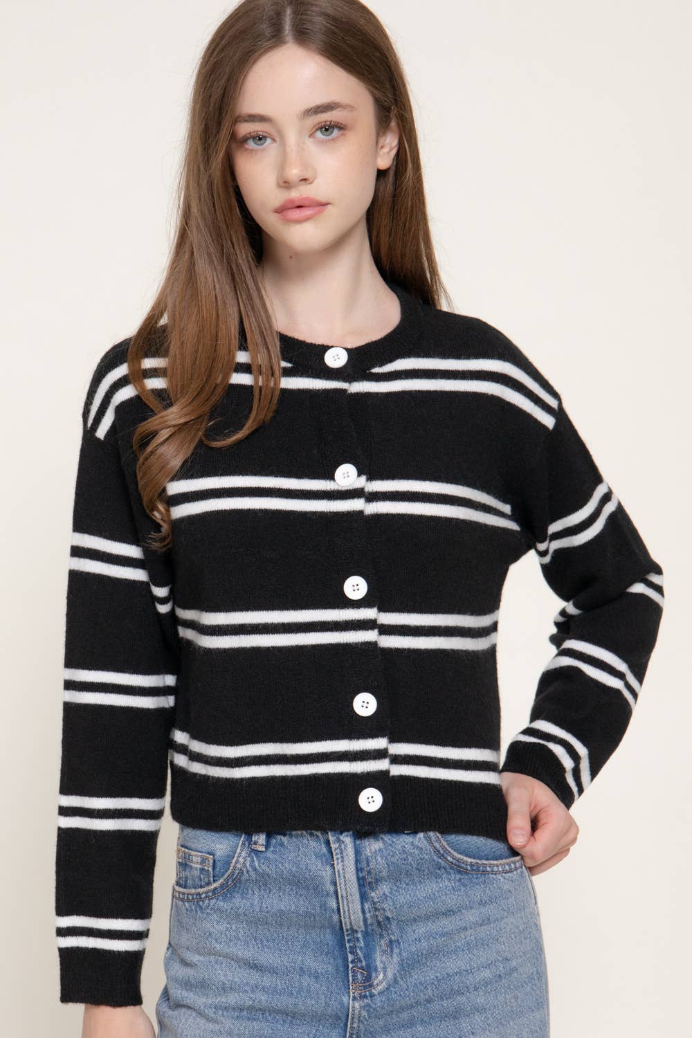 Striped Sweater Cardigan